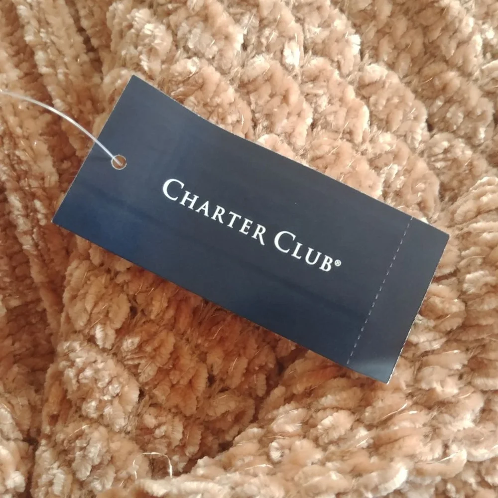 Charter Club Chenille Muffler Camel Scarf One Size, NWT